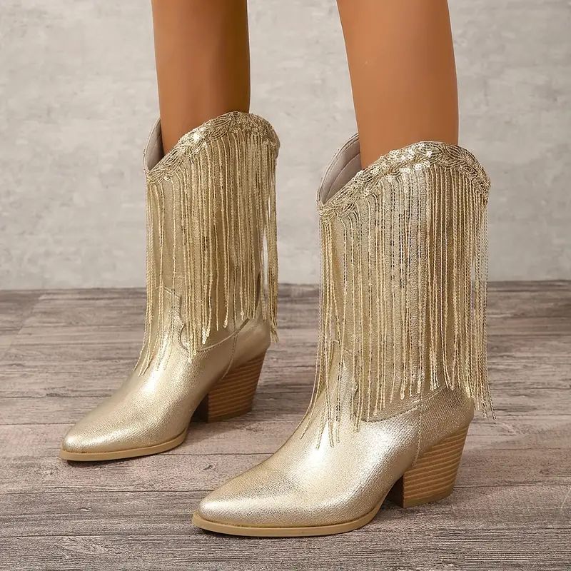 Women’s Western Style Boots | Mid-Calf & Decorative Fringe