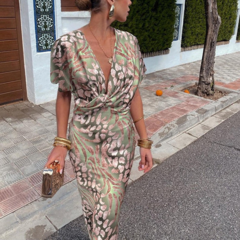 Robe Maxi Élégante à Motifs Floraux | Torsadée & Flatteuse