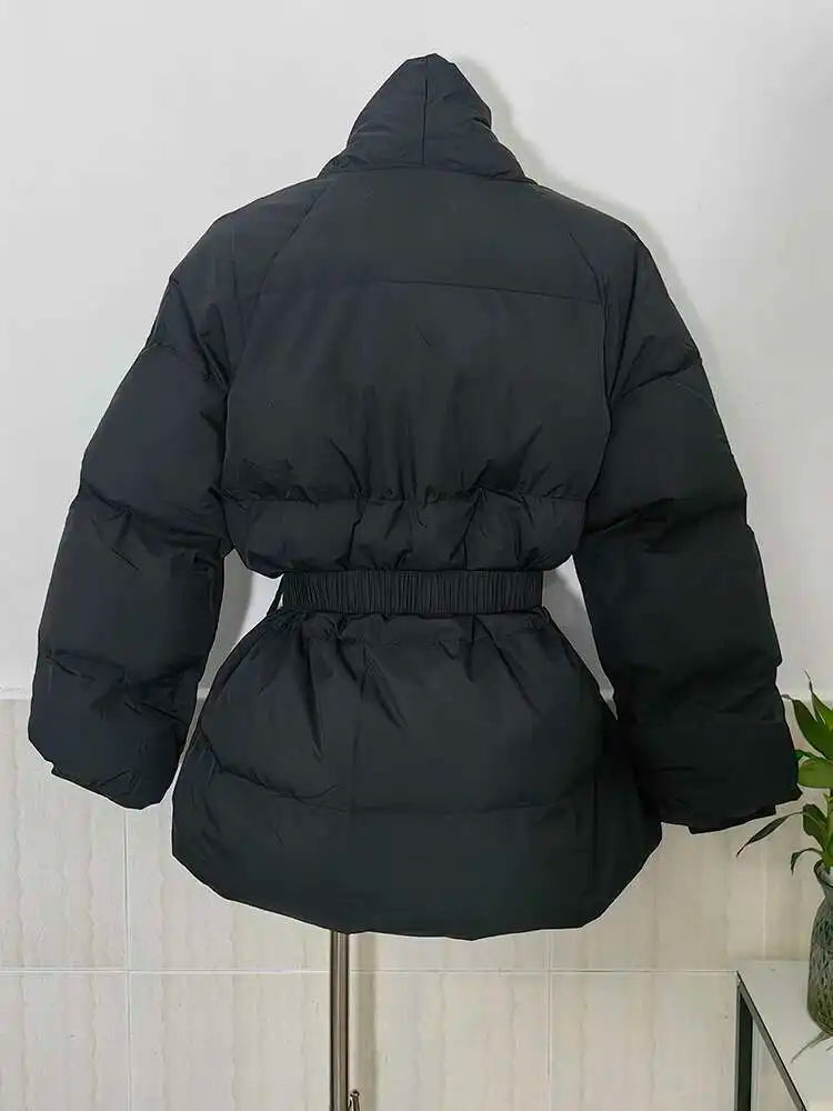 Women’s Stylish V-neck Puffer Jacket | Winter Fashion