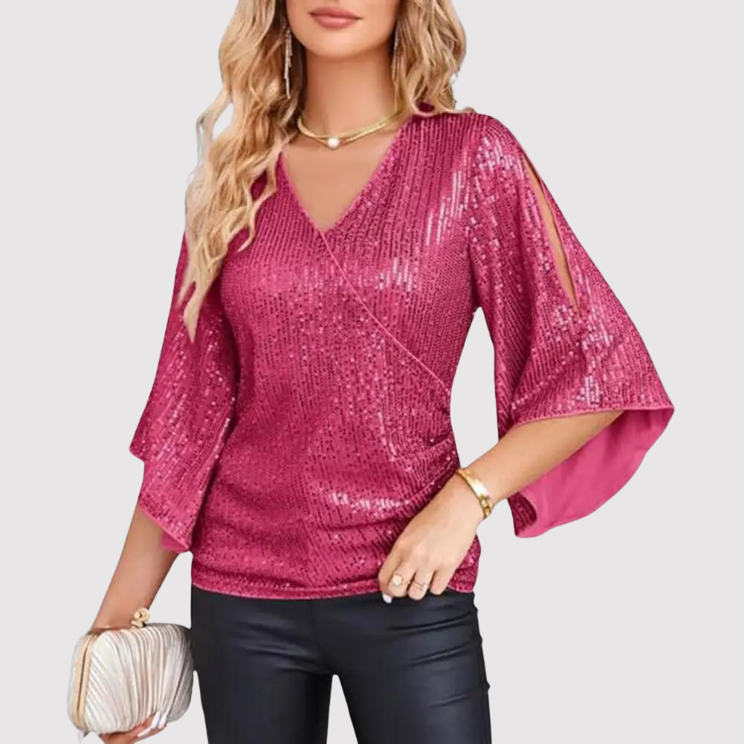 Women’s Sequined Top | Short Sleeve Design