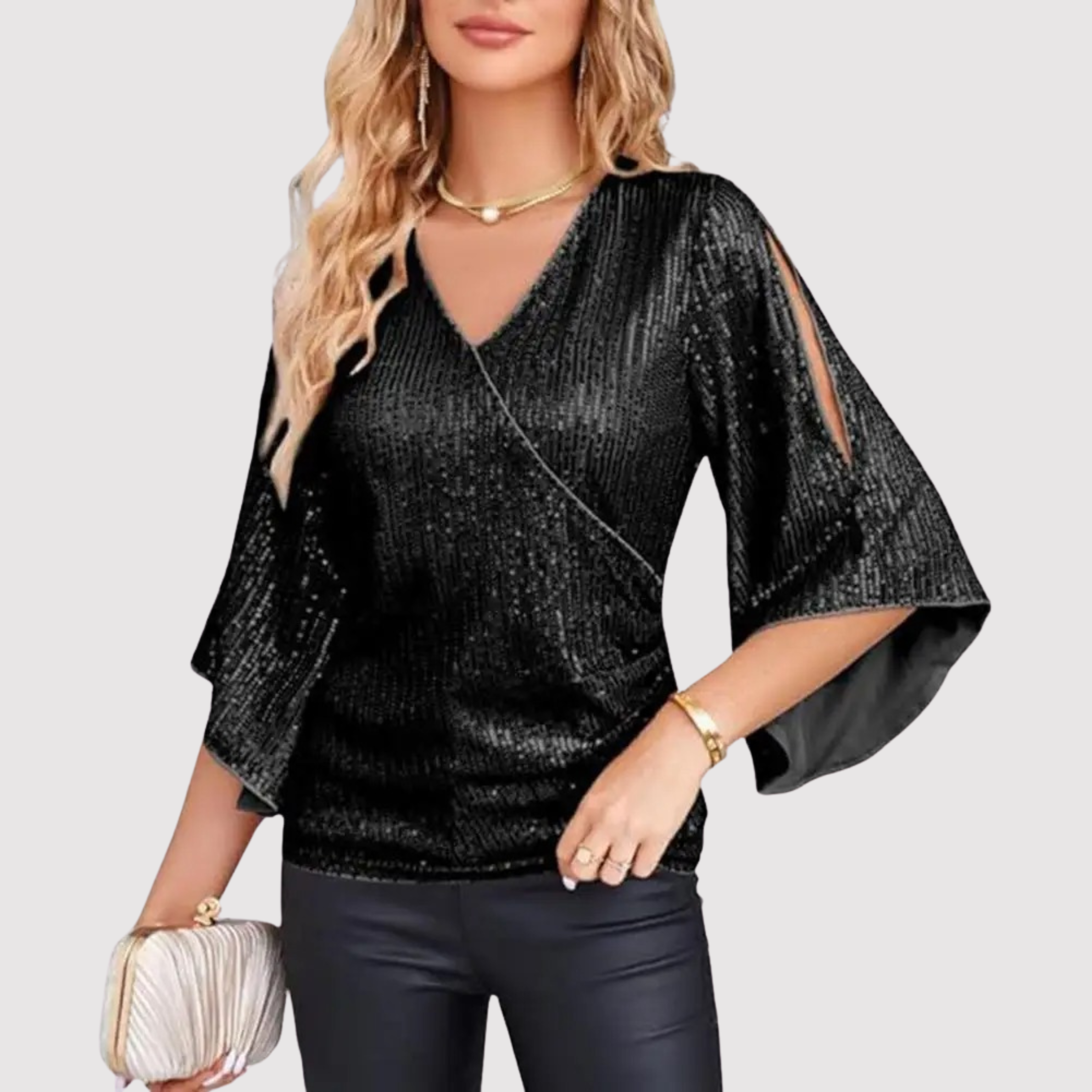 Women’s Sequined Top | Short Sleeve Design