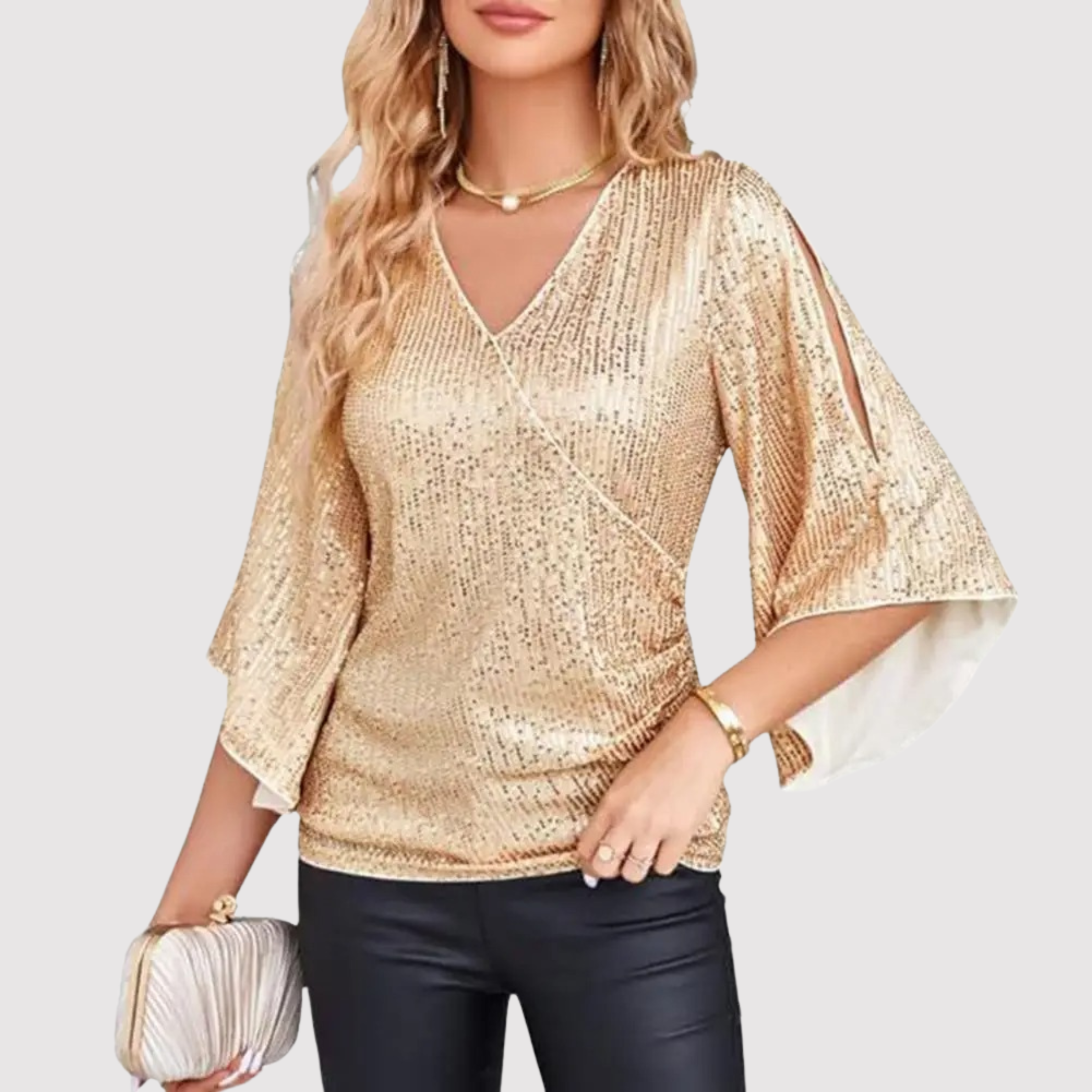 Women’s Sequined Top | Short Sleeve Design