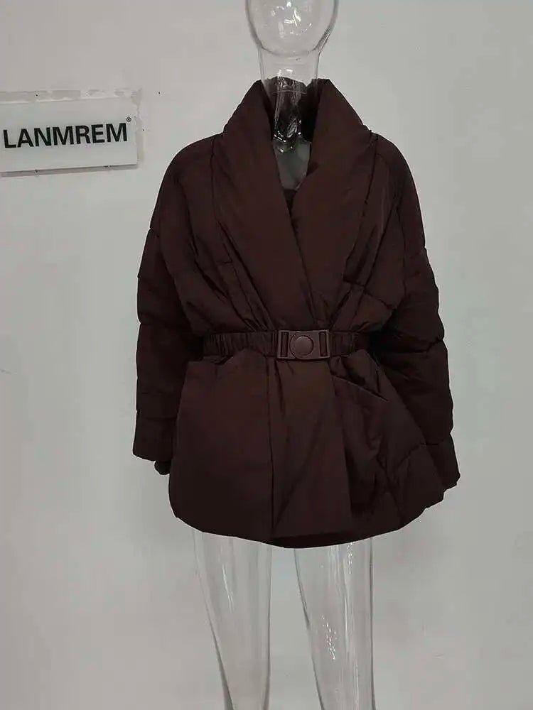 Women’s Stylish V-neck Puffer Jacket | Winter Fashion
