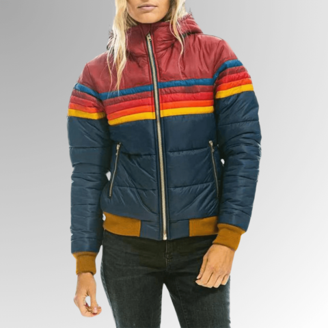 Veste Matelassée Rétro à Capuche | Colorée et Chaleureuse