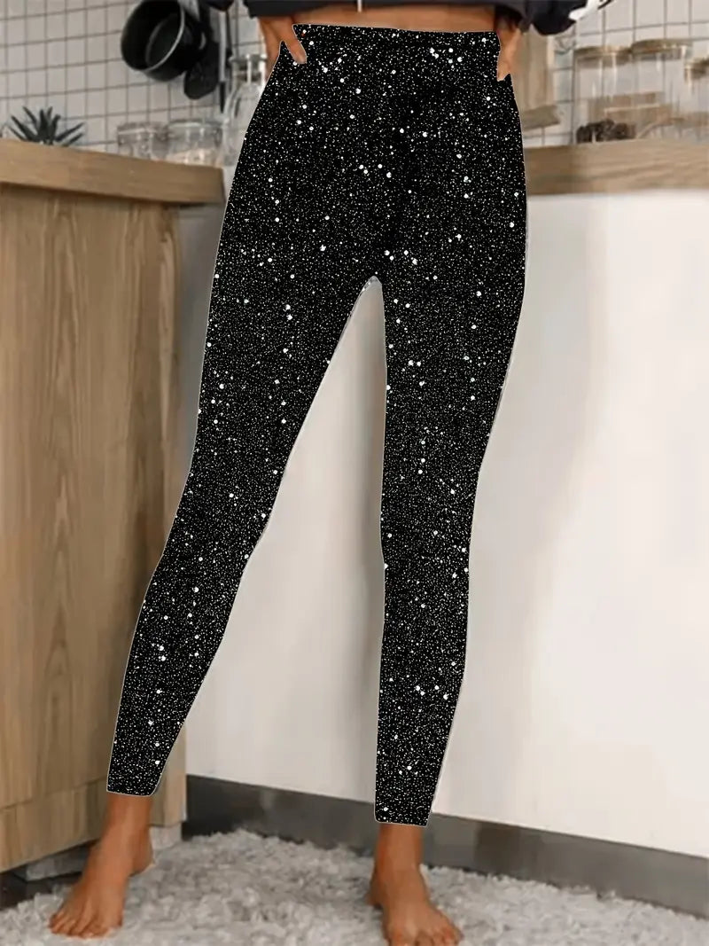 Women’s Sequin Trousers | Long Slim Fit