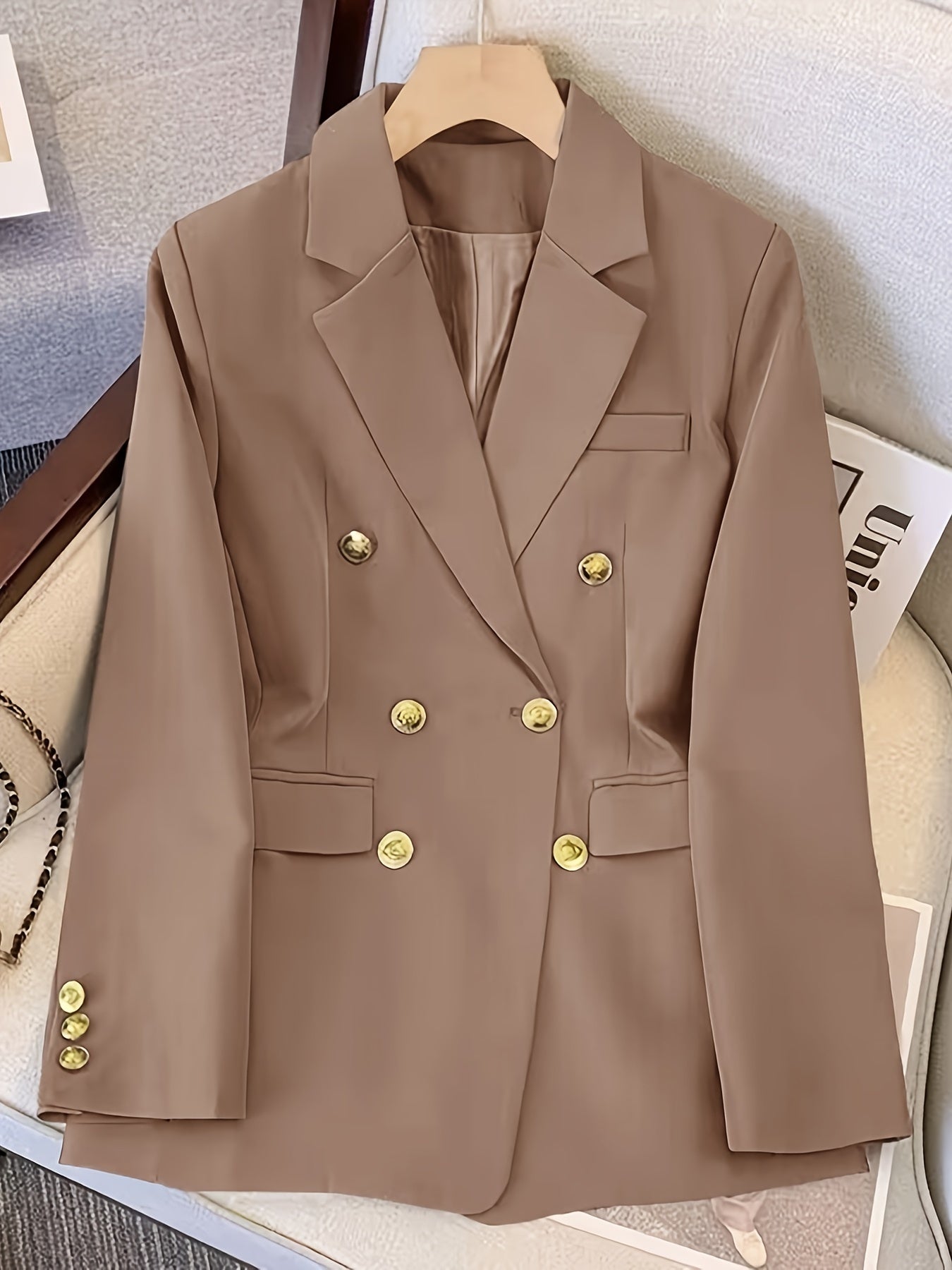 Women’s Tailored Business Blazer | Golden Button Details