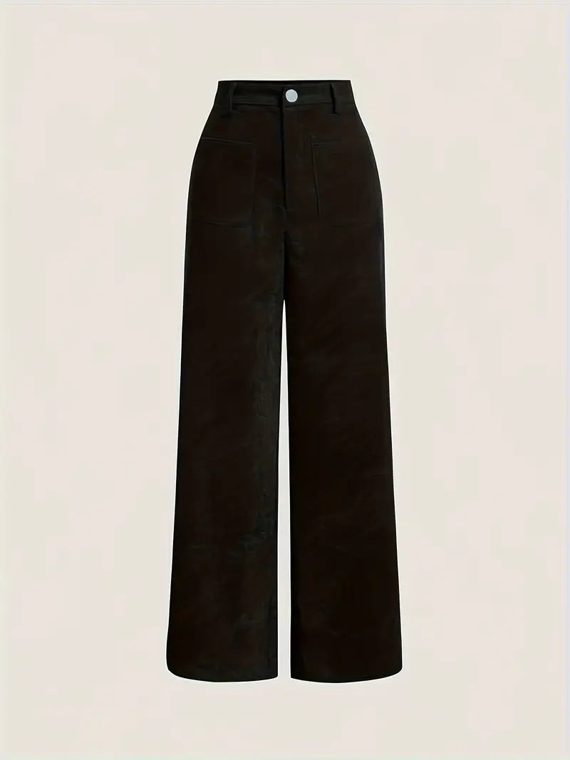 Women’s Corduroy Trousers | High Waist Straight Leg Winter