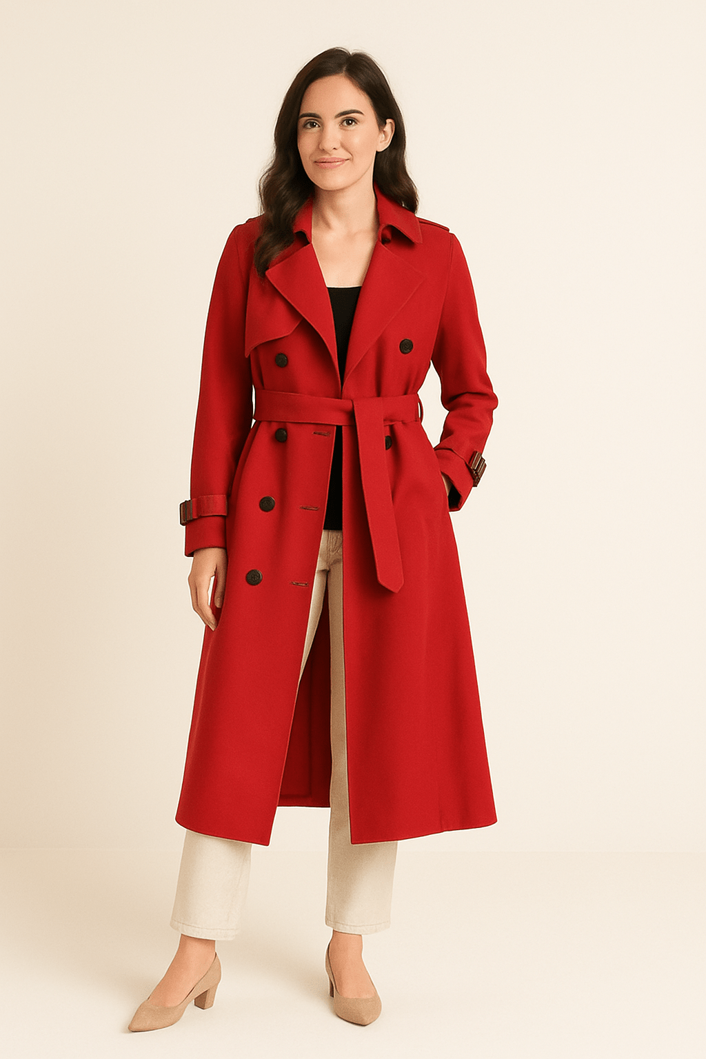 Women’s Tailored Trench Coat | Belted Mid-Length Style