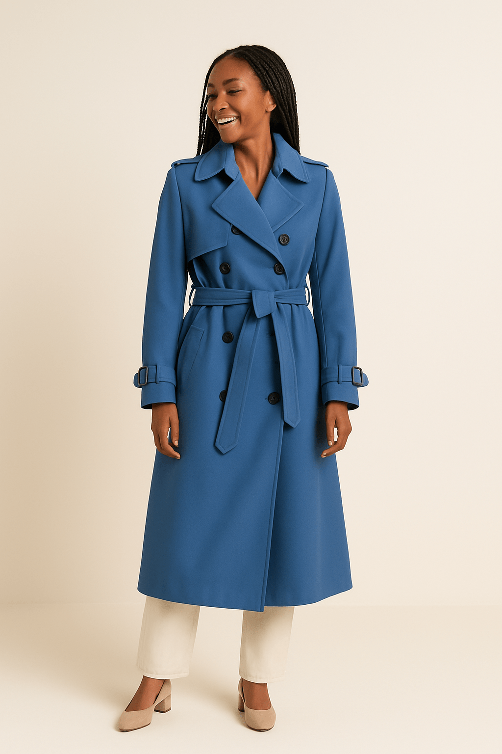 Women’s Tailored Trench Coat | Belted Mid-Length Style