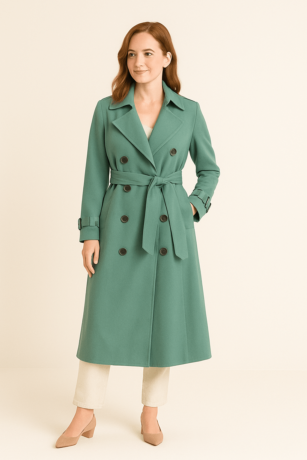 Women’s Tailored Trench Coat | Belted Mid-Length Style