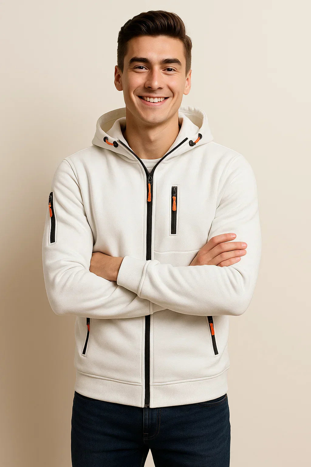 Men’s Zip Hoodie | Multi-Pocket Design