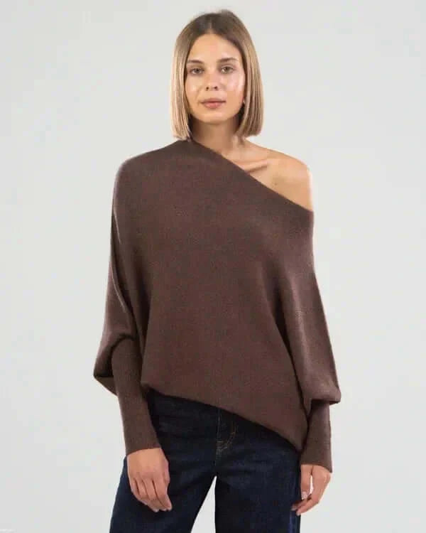Women’s Asymmetric Draped Jumper | Long Hemline