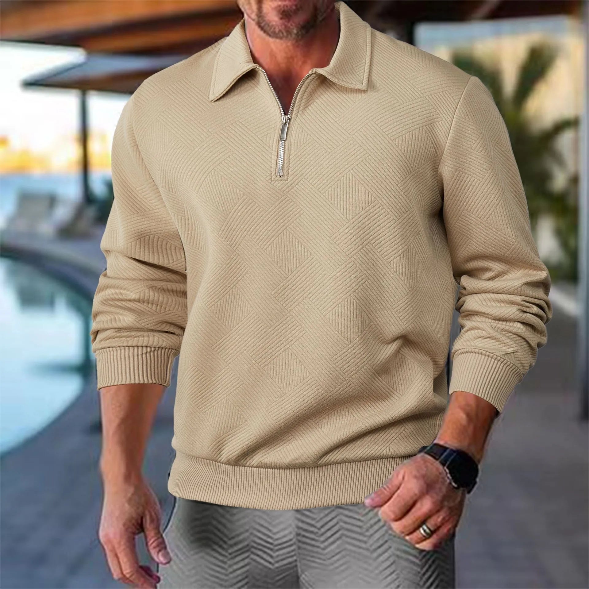 Men’s Vintage Style Sweater | Quarter Zip Design