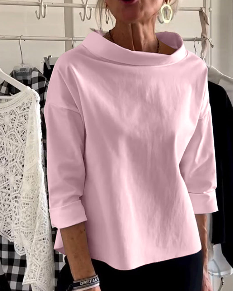 Women’s Modern High-Collar Top | Structured Outline