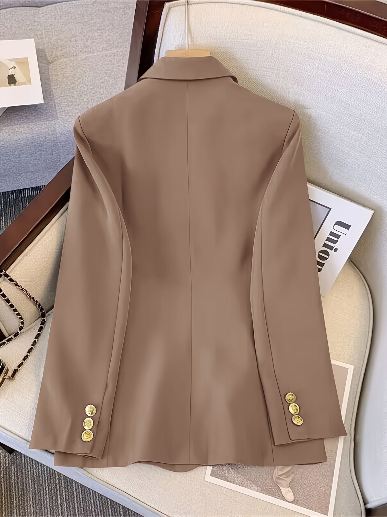 Women’s Tailored Business Blazer | Golden Button Details