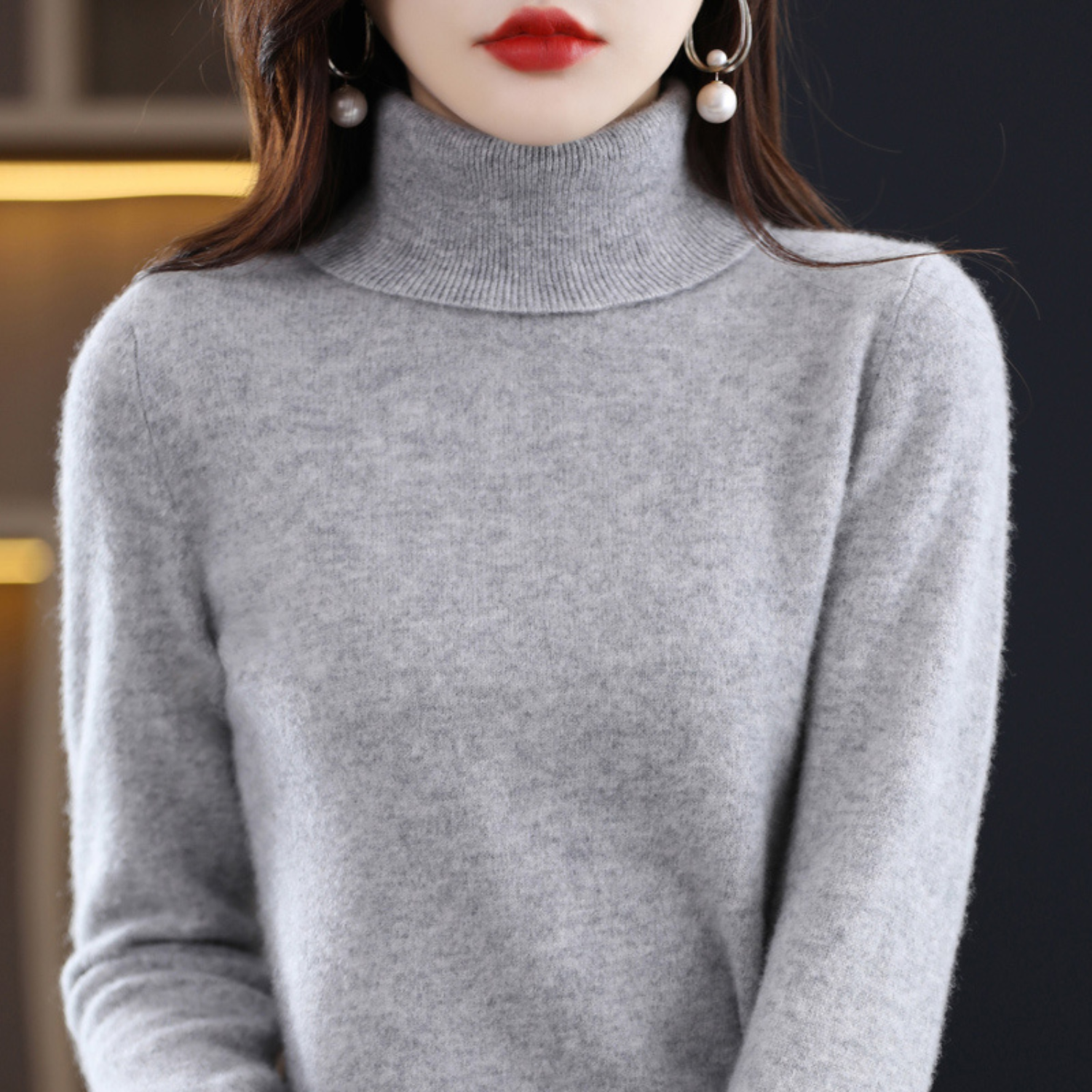 Women’s Turtle-Neck Long-Sleeve Sweater | Minimalist