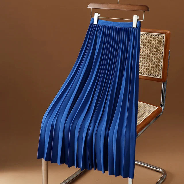 Women’s Pleated Elastic Waist Skirt | Midi