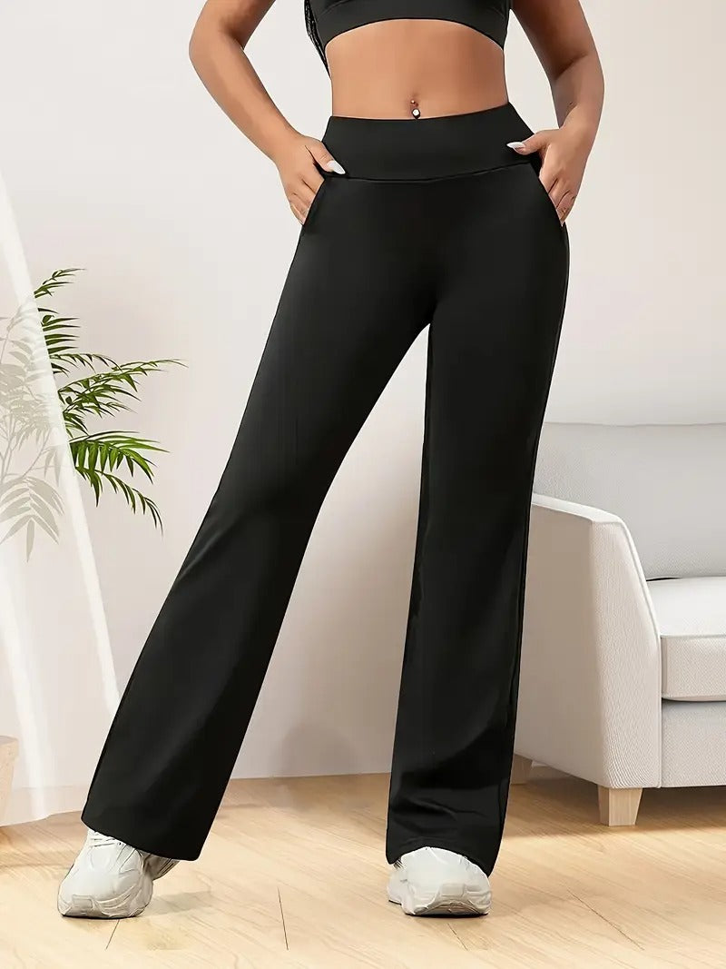 Ladies Black Trousers | Modern Straight Cut