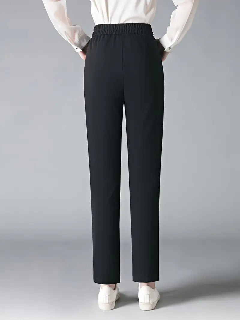 Ladies Black Trousers | High-Waisted