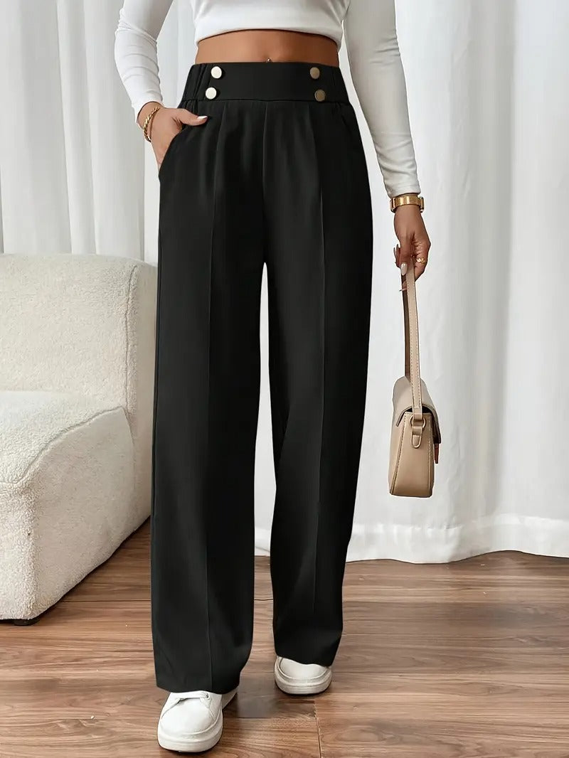 Ladies Black Trousers | Chic High-Waist