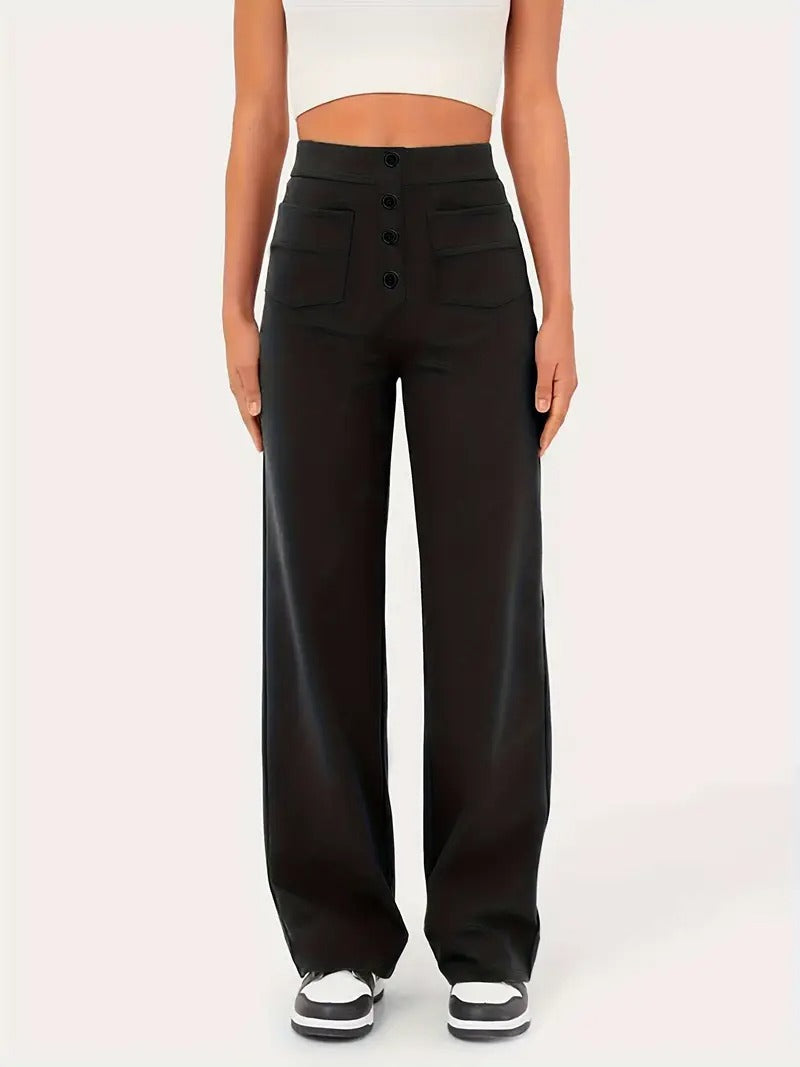 Ladies Black Trousers | Straight Winter Style