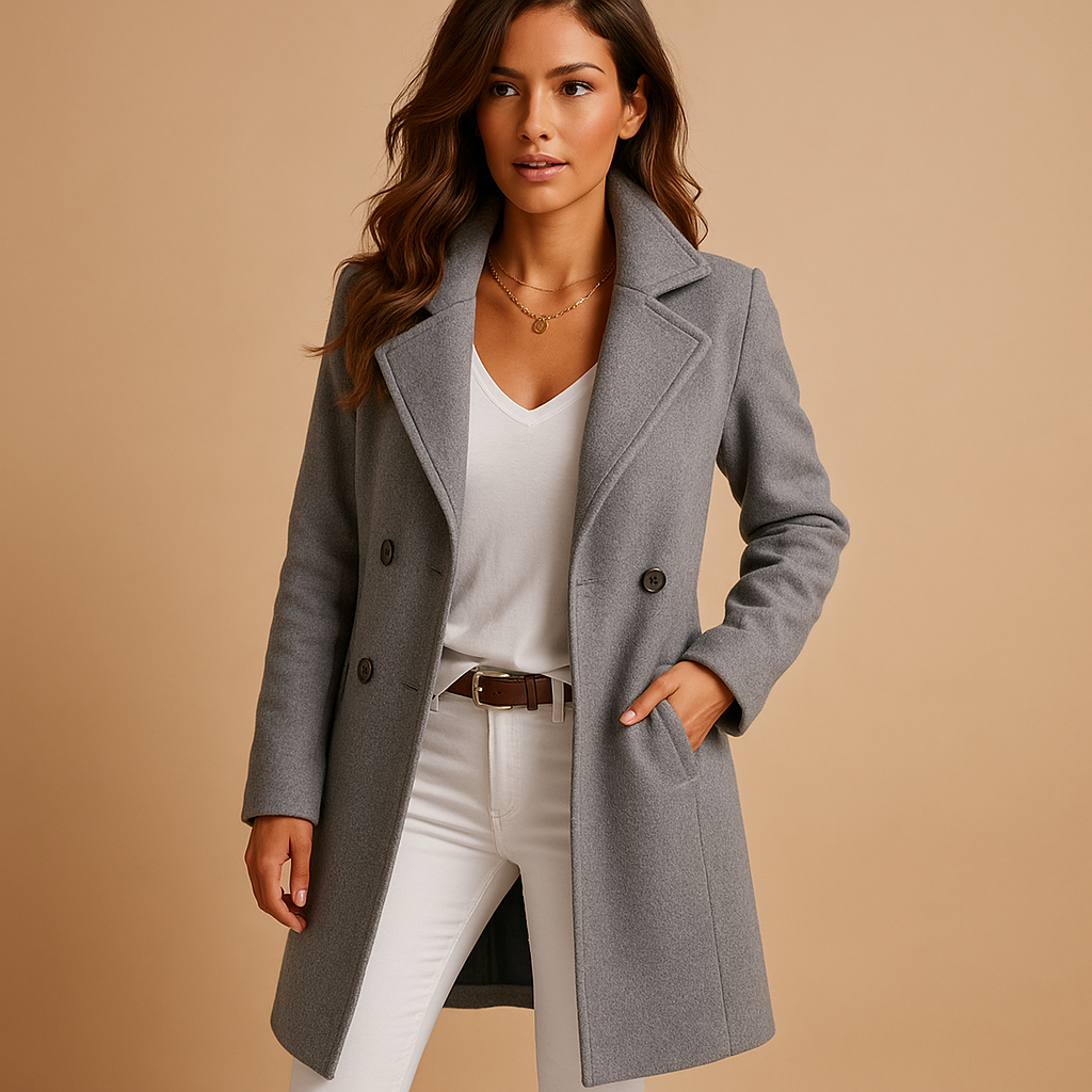 Women’s Long Trench Coat with Buttons | Tailored Overcoat