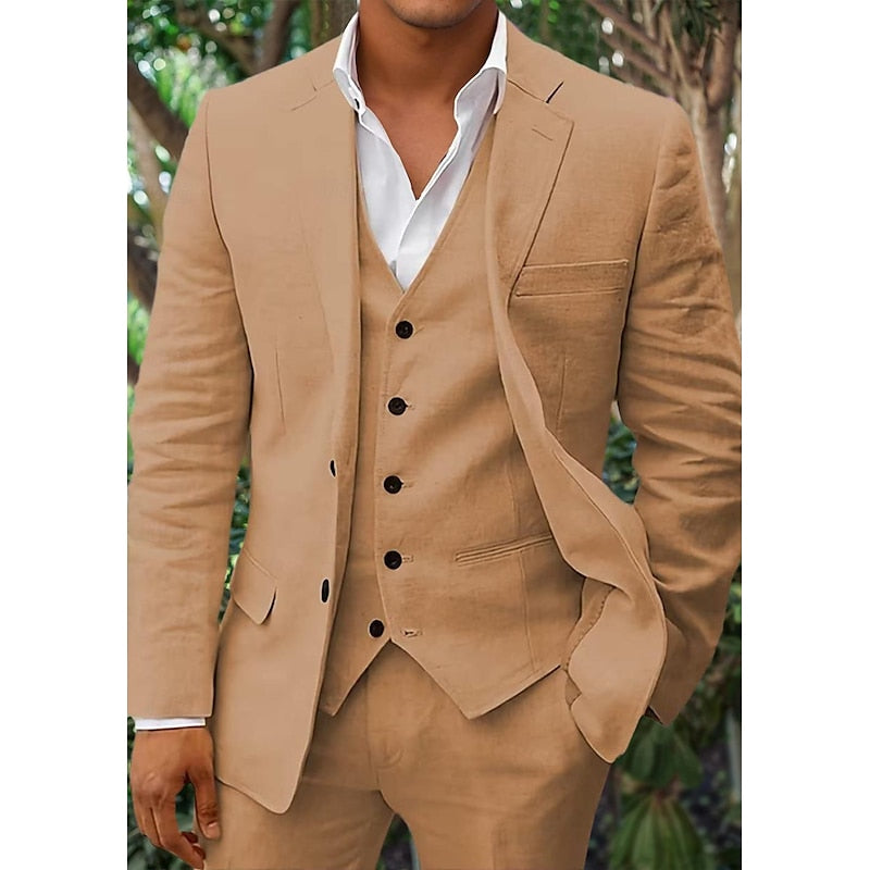 Men’s Stylish Winter Three-Piece Suit | Classic Blazer, Waistcoat, and Trousers