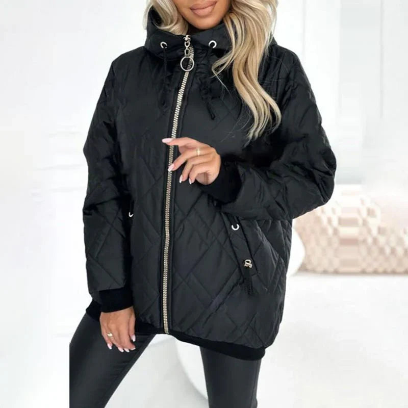Women’s Hooded Quilted Jacket | Full Zip