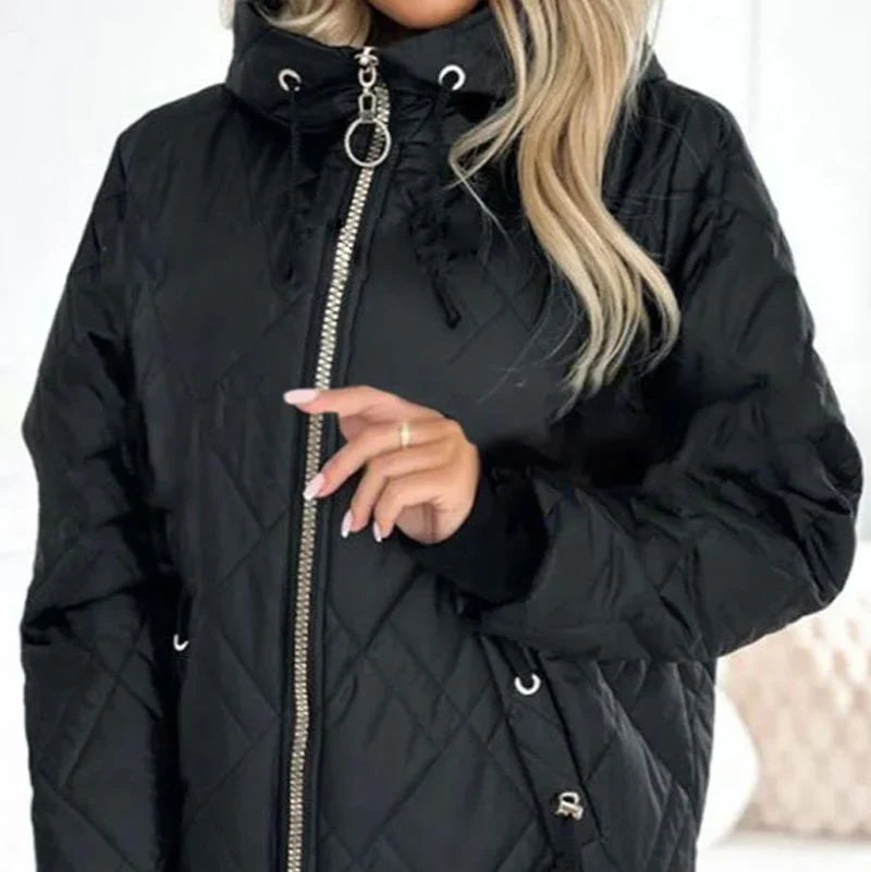 Women’s Hooded Quilted Jacket | Full Zip