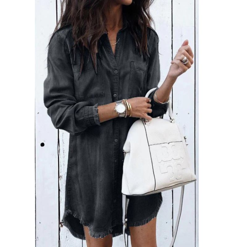 Women’s Cozy Denim Dress | Midi