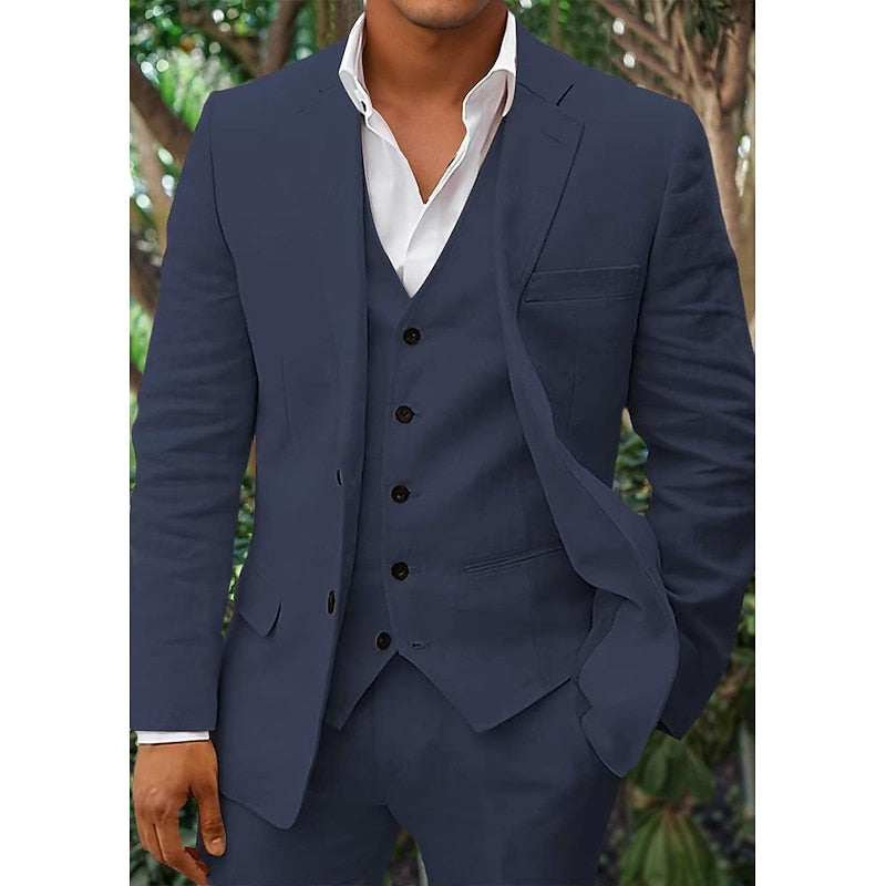 Men’s Stylish Winter Three-Piece Suit | Classic Blazer, Waistcoat, and Trousers