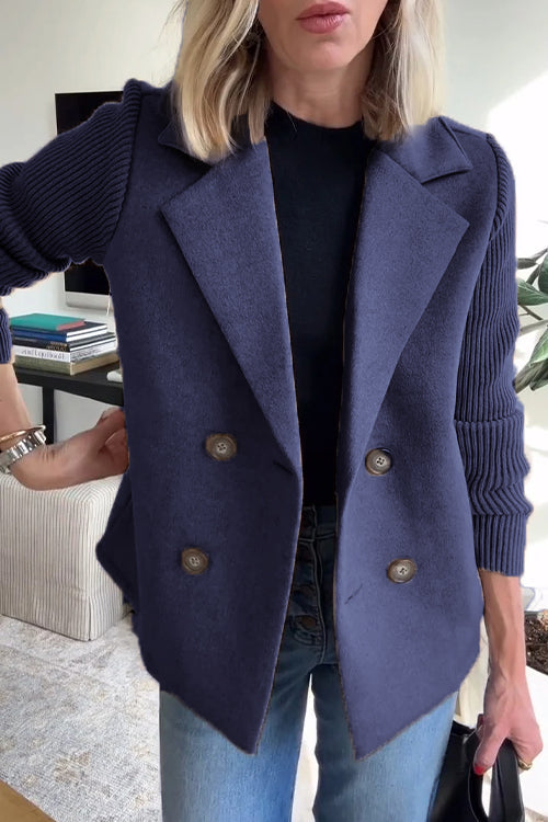 Women’s Structured Knit-Sleeve Jacket | Refined Fit