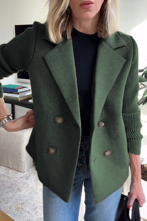 Women’s Structured Knit-Sleeve Jacket | Refined Fit