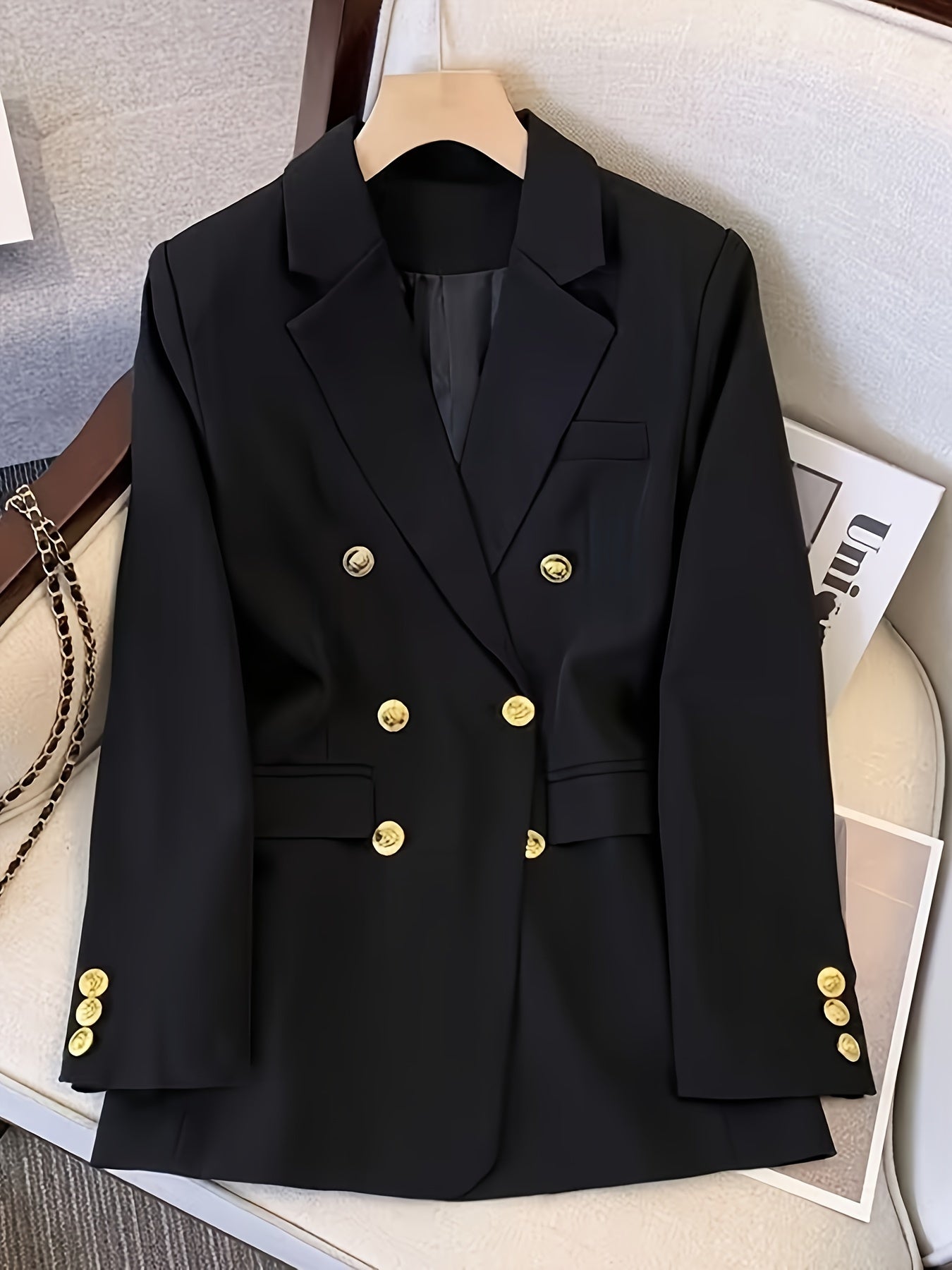 Women’s Tailored Business Blazer | Golden Button Details