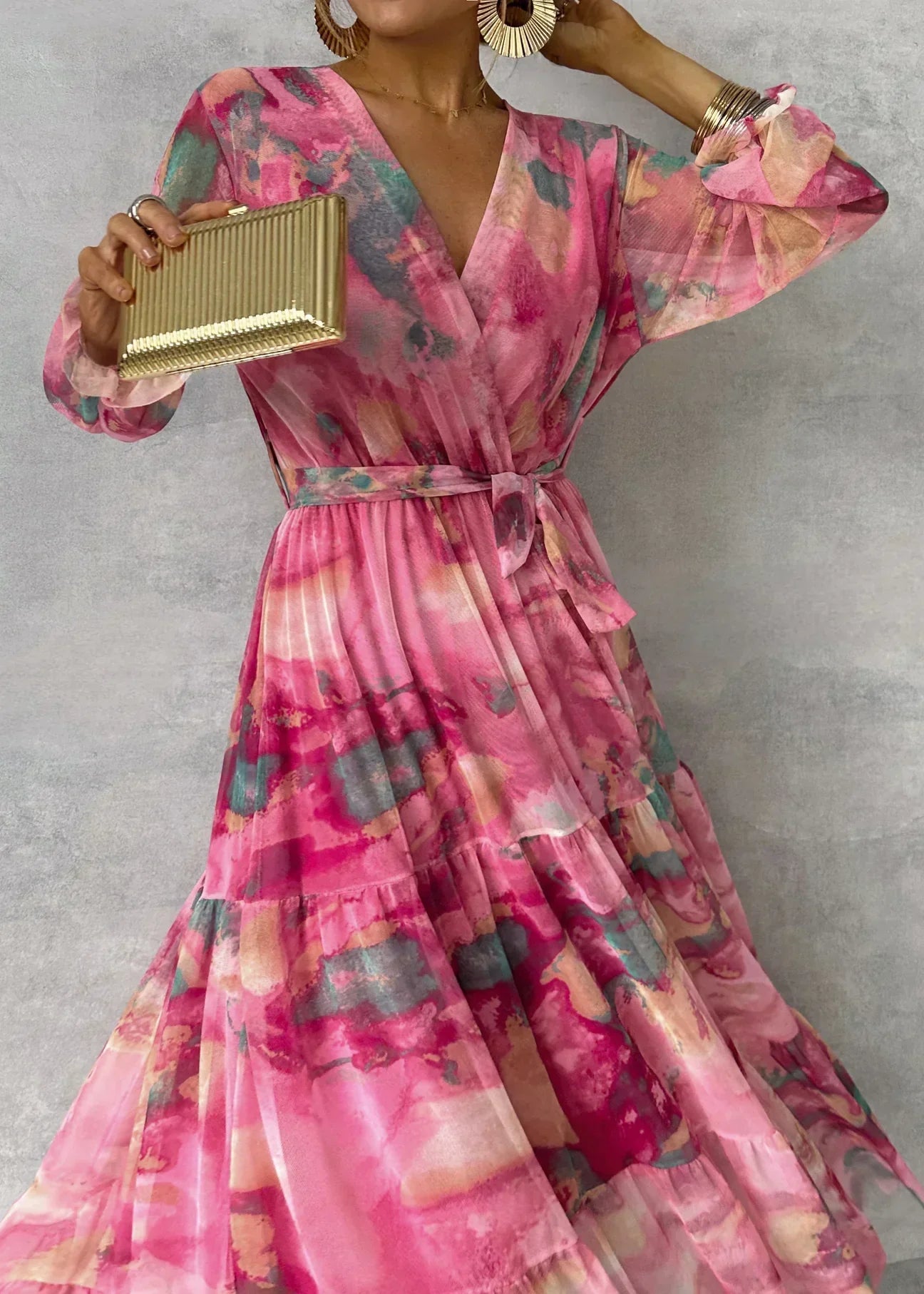 Women’s Floral Wrap Dress | Maxi