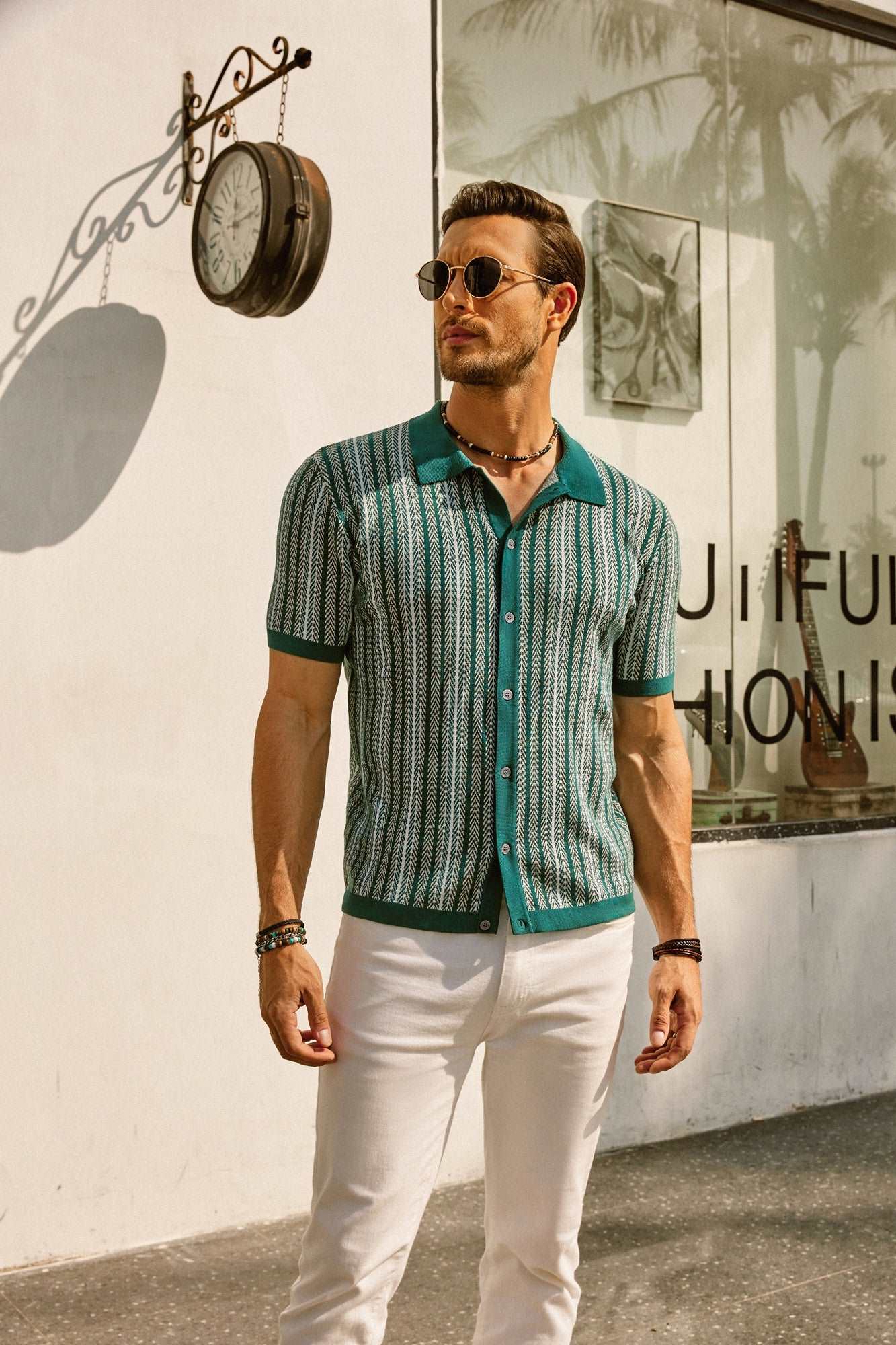 Polo Rayé Rétro Pour Hommes | Décontracté