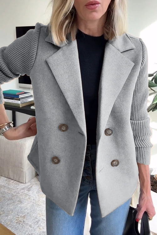 Women’s Structured Knit-Sleeve Jacket | Refined Fit