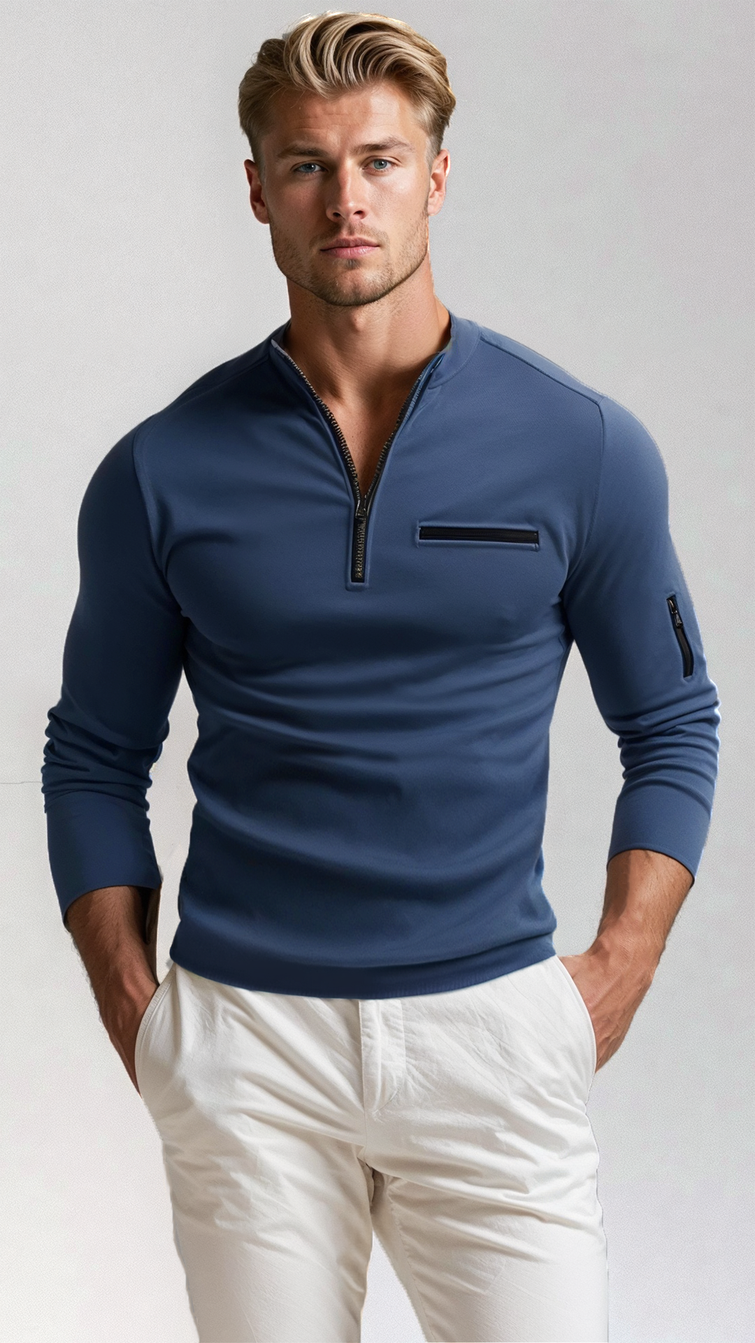 Men’s Stylish Quarter-Zip Sweater | Casual