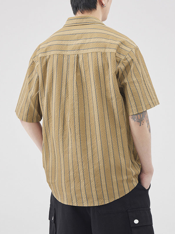 Cardigan en Rayures d'Été pour Hommes | Manches Courtes