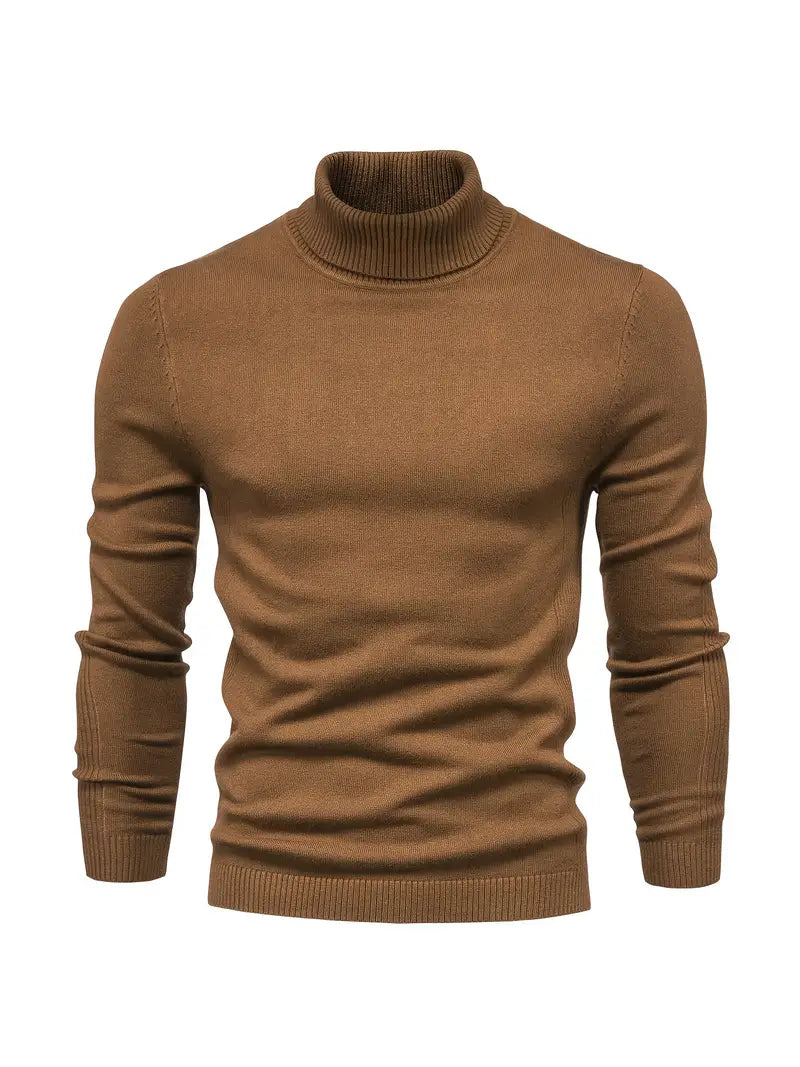 Pull Col Roulé Ajusté Pour Hommes | Vêtement Smart Casual A Manches Longues