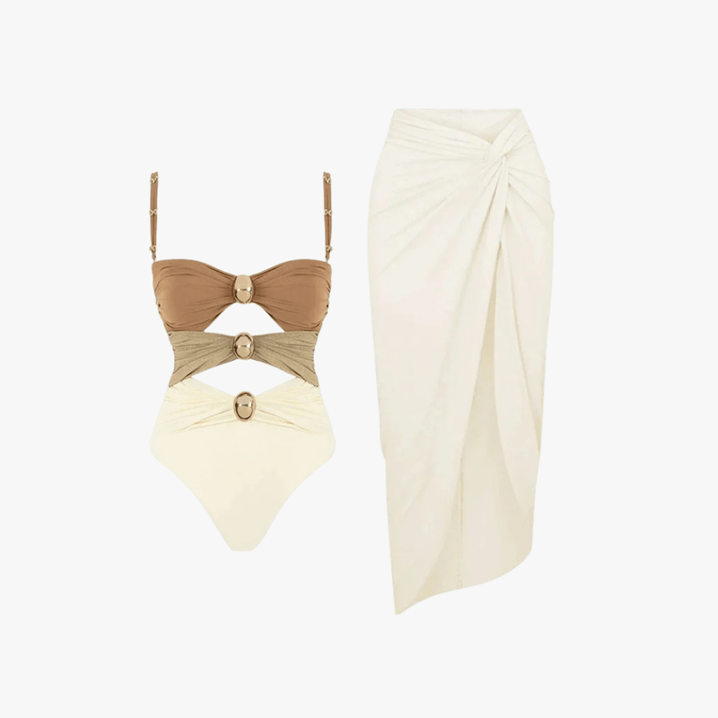 Ensemble de Maillot de Bain Élégant pour Femmes avec Ceinture & Couverture | Chic