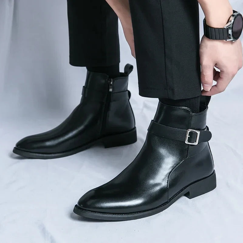 Mens Chelsea Boots  | Sleek Classic with Side Zipper