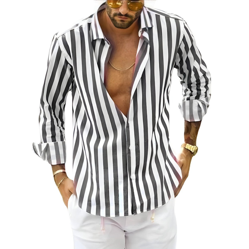 Chemise Rayée Stylée pour Hommes | Décontractée