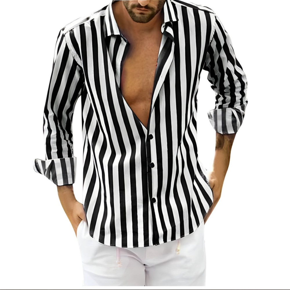 Chemise Rayée Stylée pour Hommes | Décontractée
