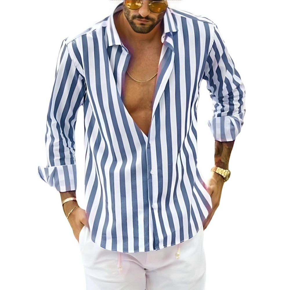 Chemise Rayée Stylée pour Hommes | Décontractée