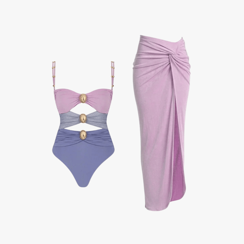 Ensemble de Maillot de Bain Élégant pour Femmes avec Ceinture & Couverture | Chic
