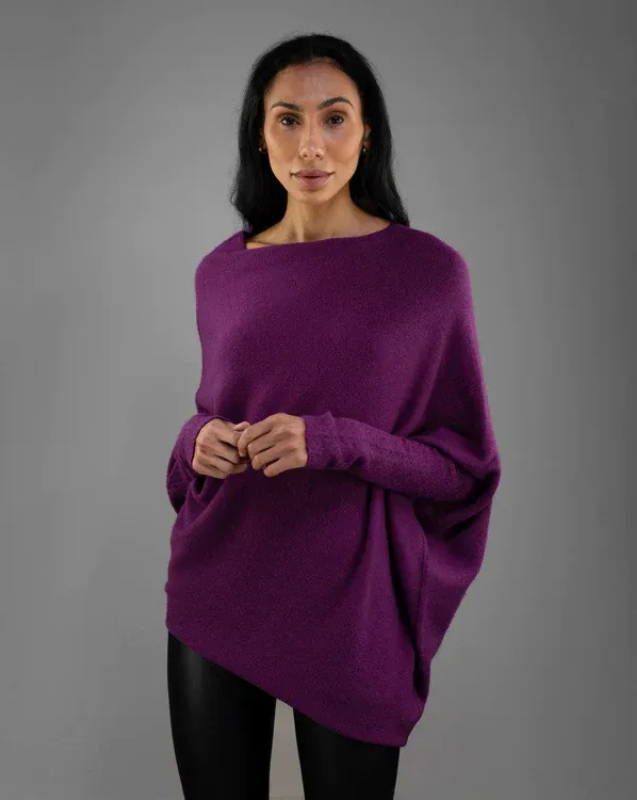 Women’s Off-Shoulder Knit with Swing Collar | Refined Look