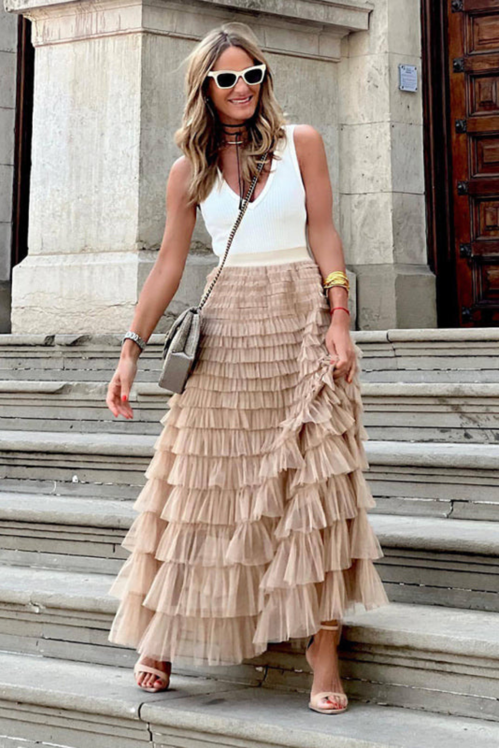 Jupe Maxi Superposée Pour Femmes | Élégante