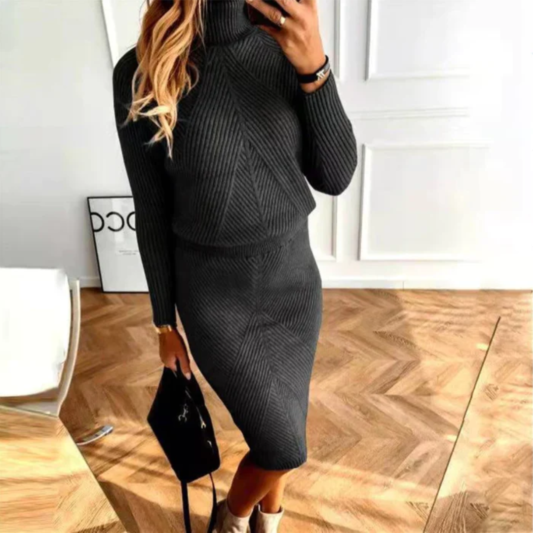 Women’s Knitted Jumper Dress | Roll Neck