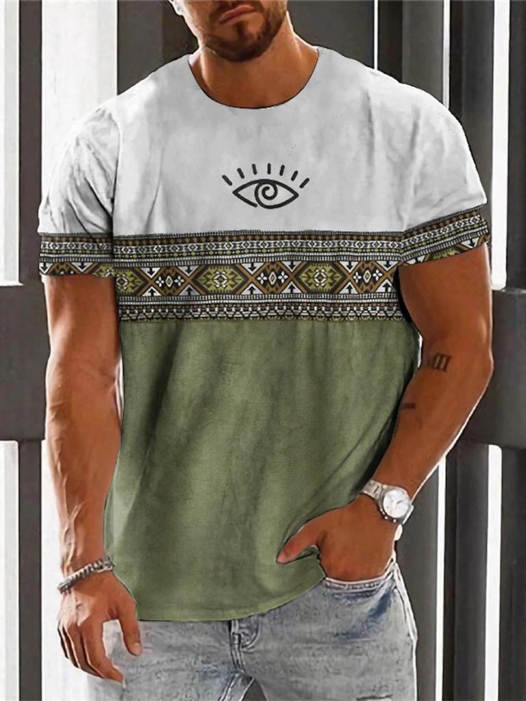 T-shirt D'été Classique Boho Pour Hommes | Décontractée